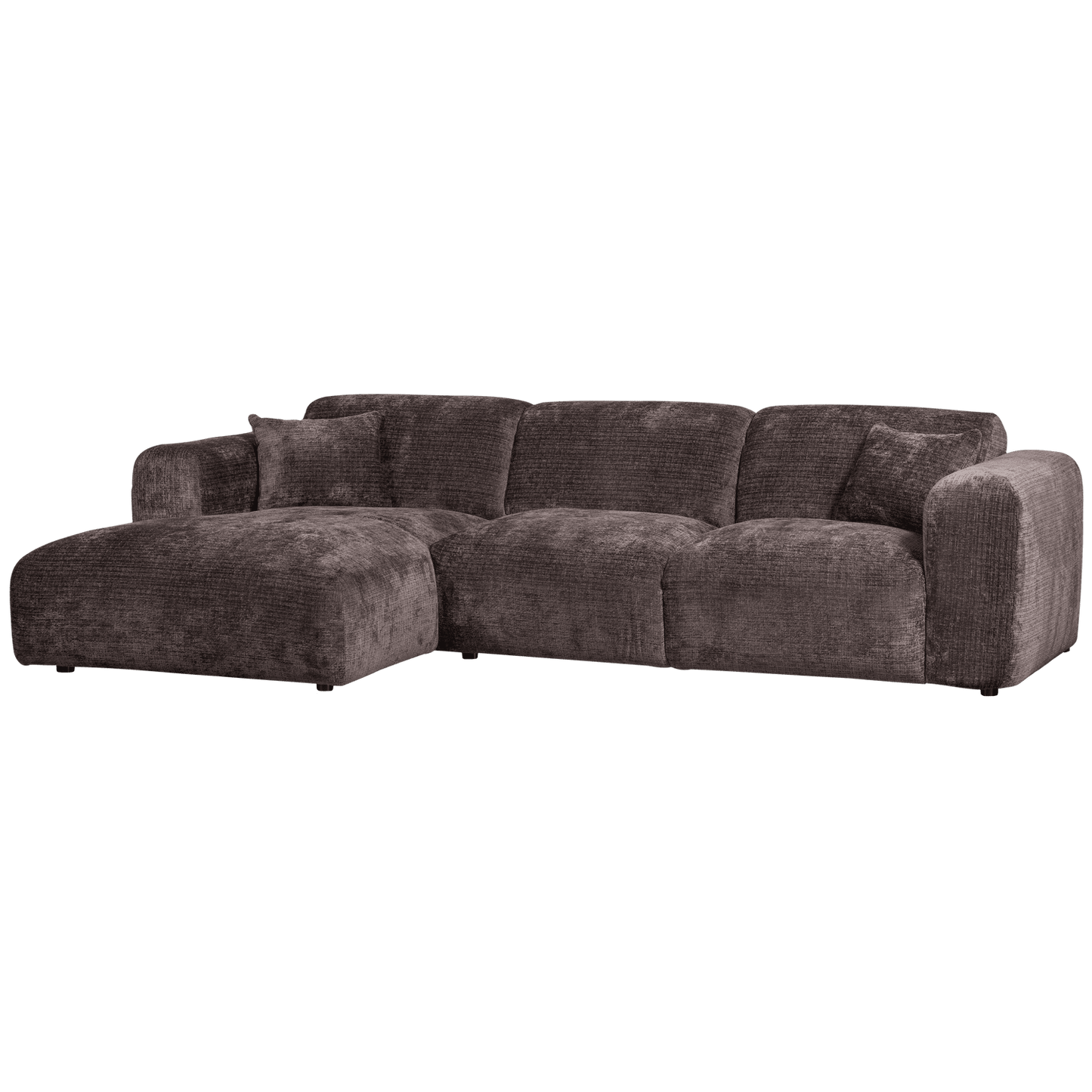 WOOOD Cloud chaise longue links geweven chenille warm bruin