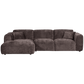 WOOOD Cloud chaise longue links geweven chenille warm bruin