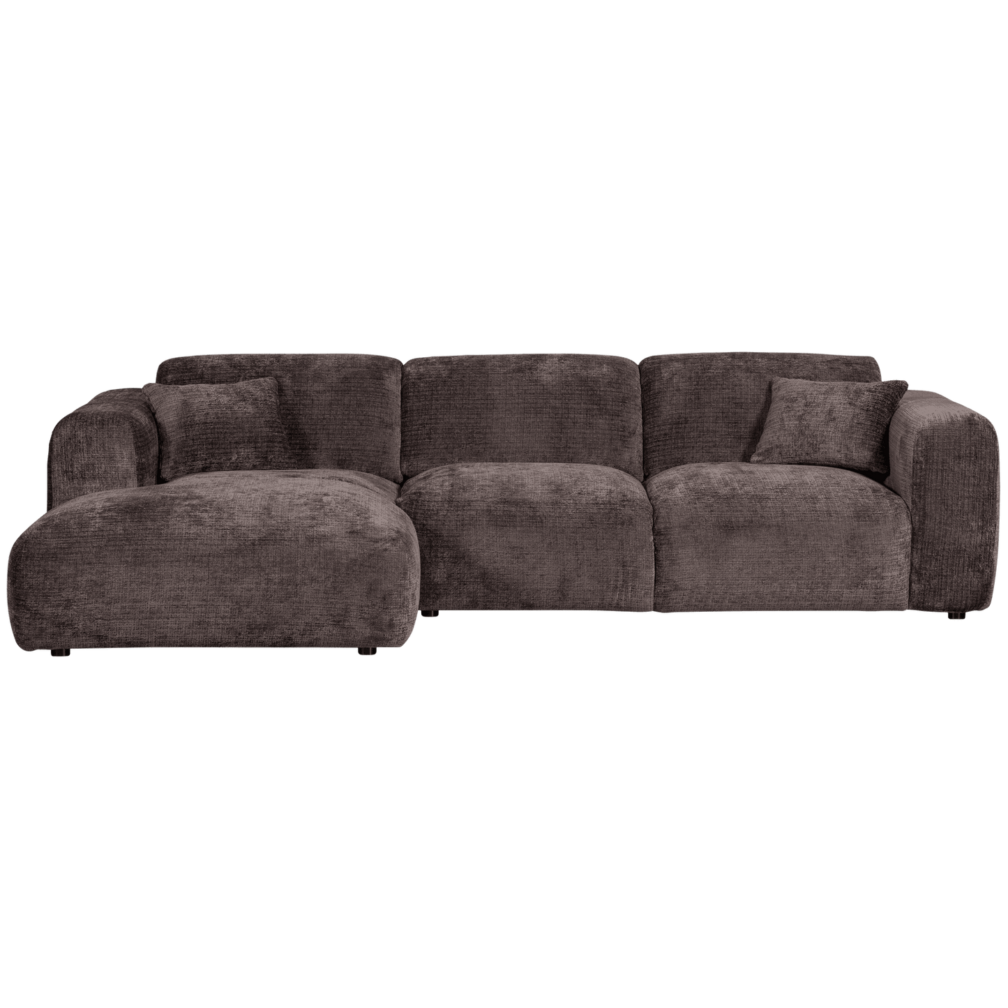 WOOOD Cloud chaise longue links geweven chenille warm bruin