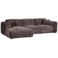 WOOOD Cloud chaise longue links geweven chenille warm bruin