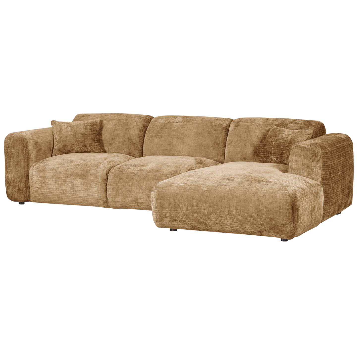 WOOOD Cloud chaise longue rechts geweven chenille honing geel