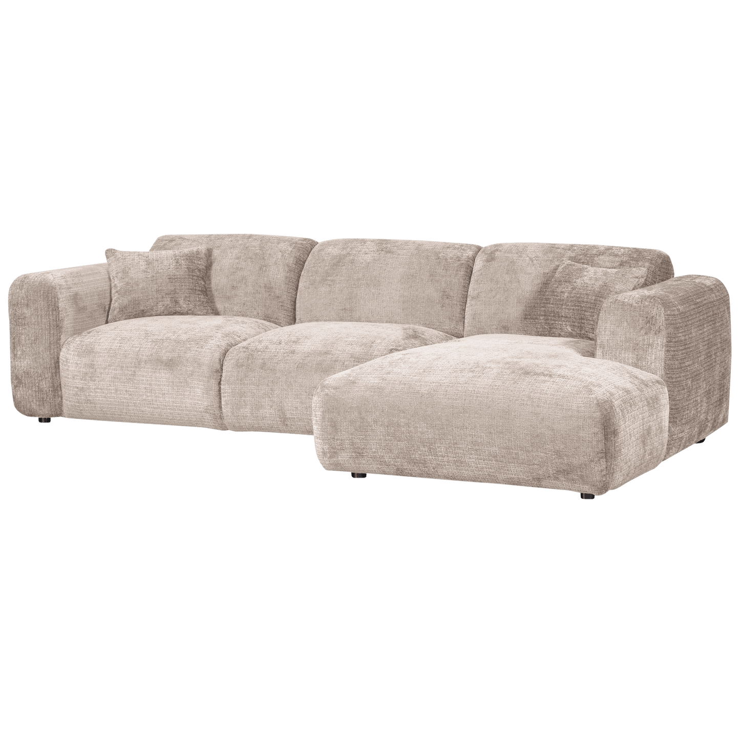 WOOOD Cloud chaise longue rechts geweven chenille naturel