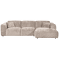 WOOOD Cloud chaise longue rechts geweven chenille naturel