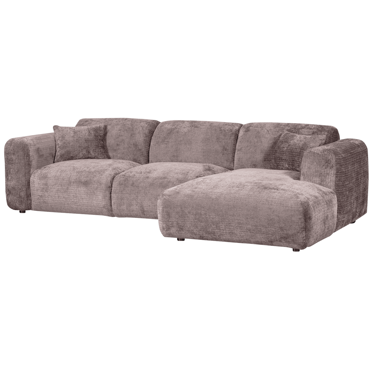 WOOOD Cloud chaise longue rechts geweven chenille taupe