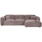 WOOOD Cloud chaise longue rechts geweven chenille taupe