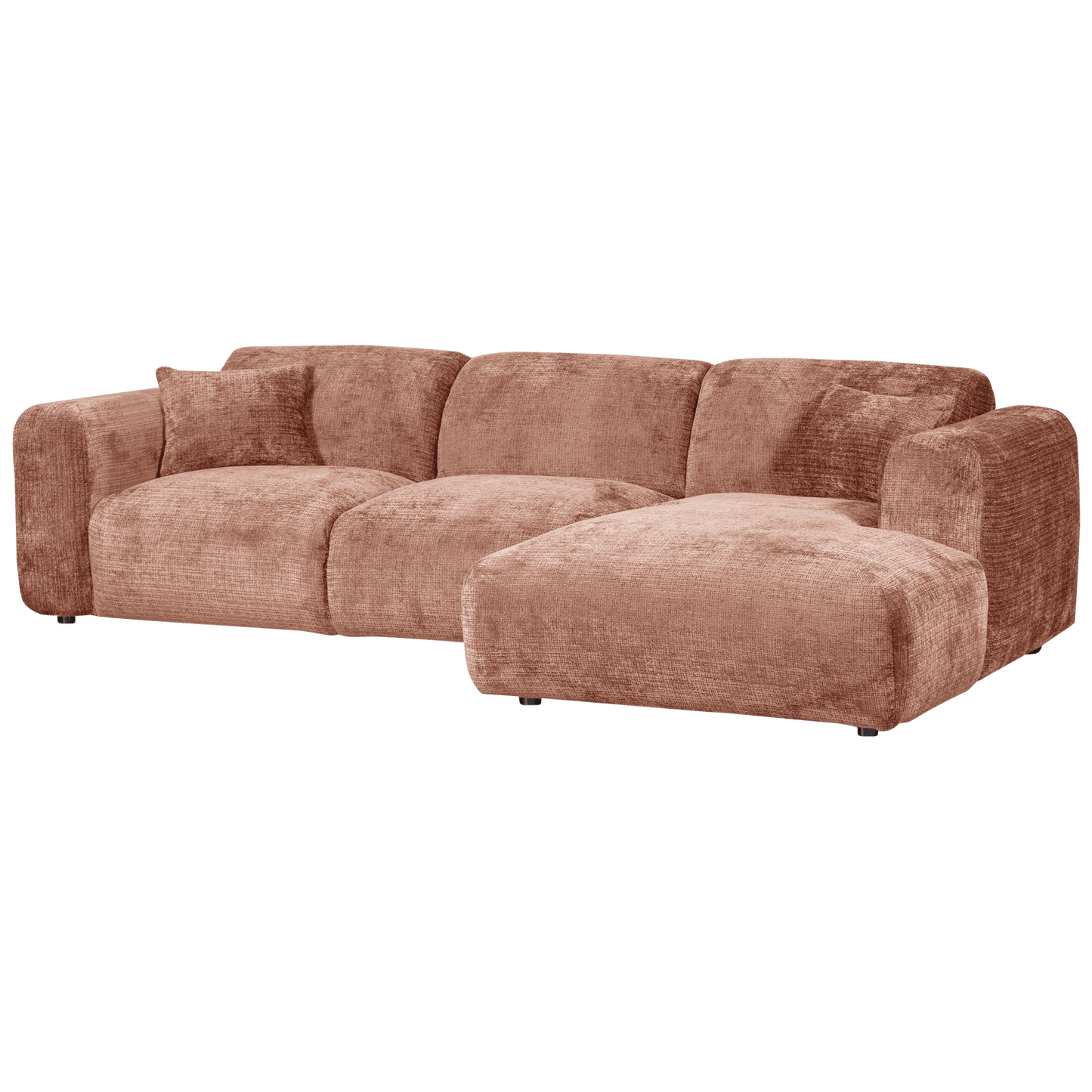 WOOOD Cloud chaise longue rechts geweven chenille terra