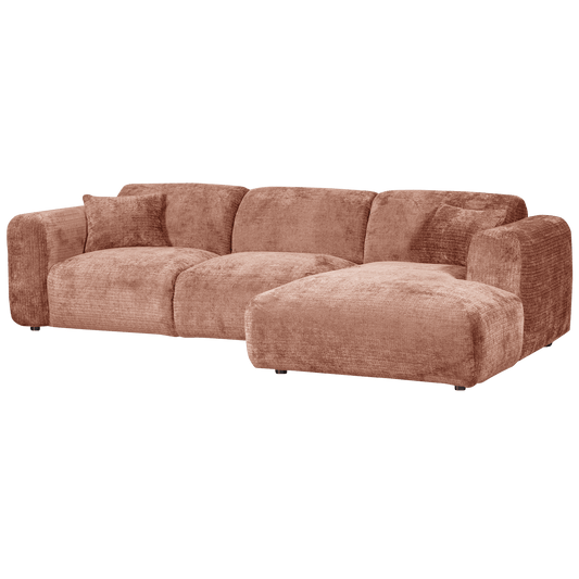 WOOOD Cloud chaise longue rechts geweven chenille terra