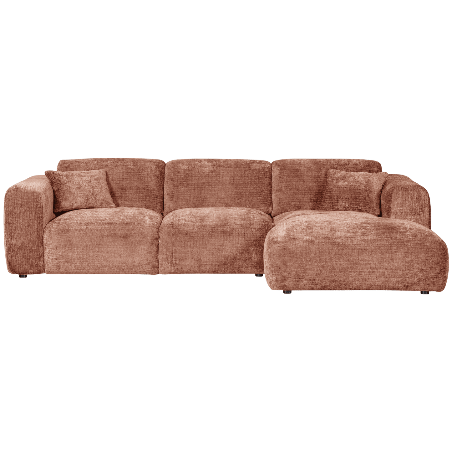 WOOOD Cloud chaise longue rechts geweven chenille terra