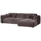 WOOOD Cloud chaise longue rechts geweven chenille warm bruin