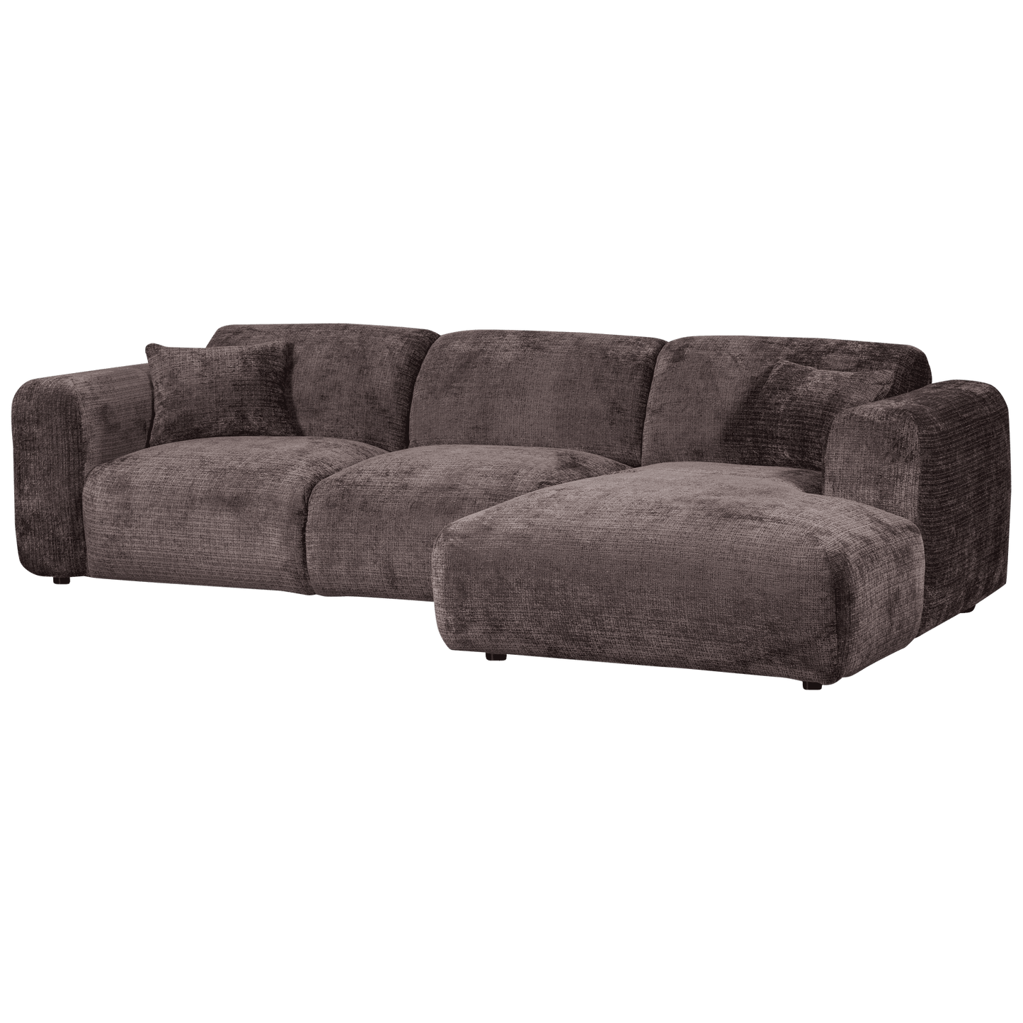 WOOOD Cloud chaise longue rechts geweven chenille warm bruin