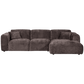 WOOOD Cloud chaise longue rechts geweven chenille warm bruin