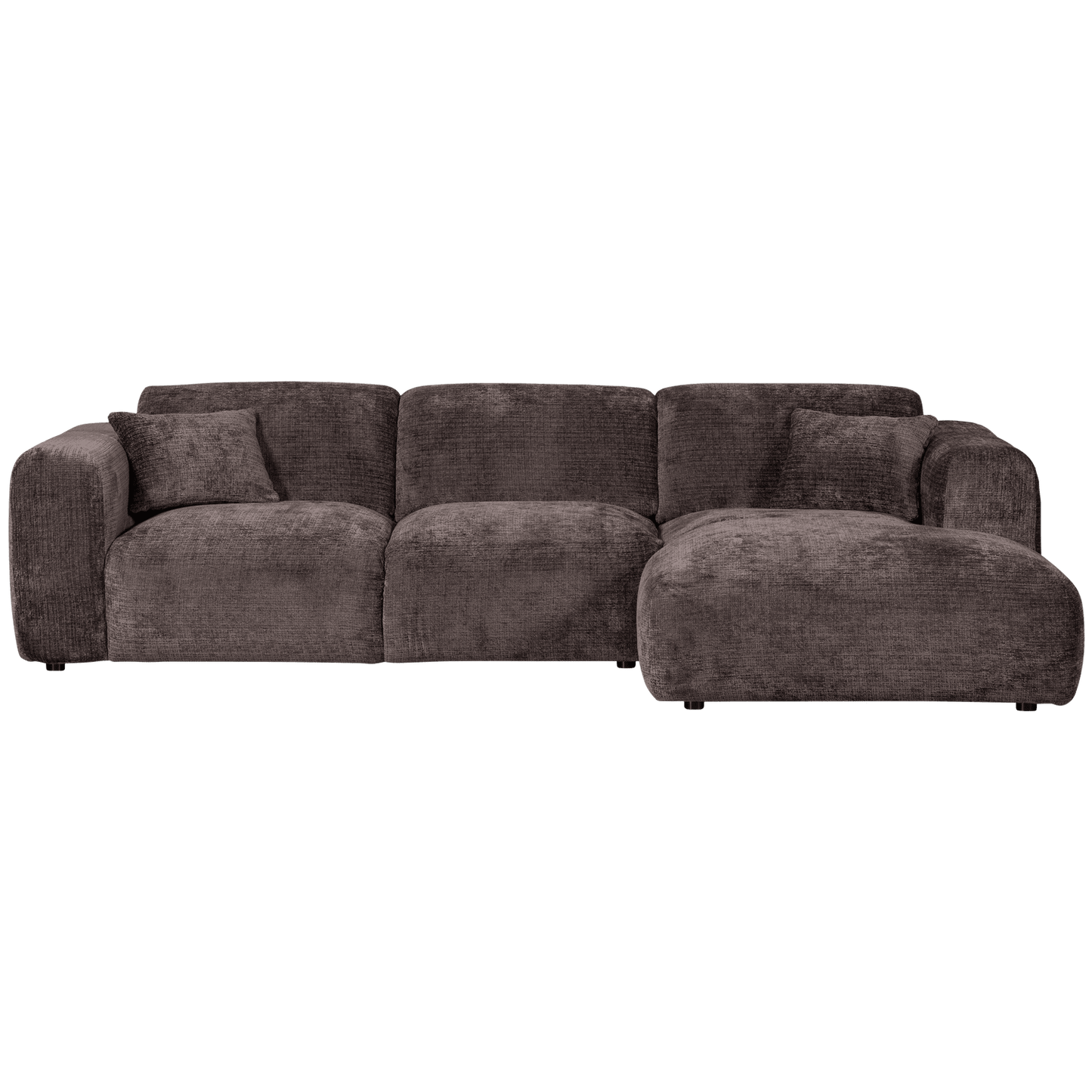 WOOOD Cloud chaise longue rechts geweven chenille warm bruin