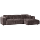 WOOOD Cloud chaise longue rechts geweven chenille warm bruin