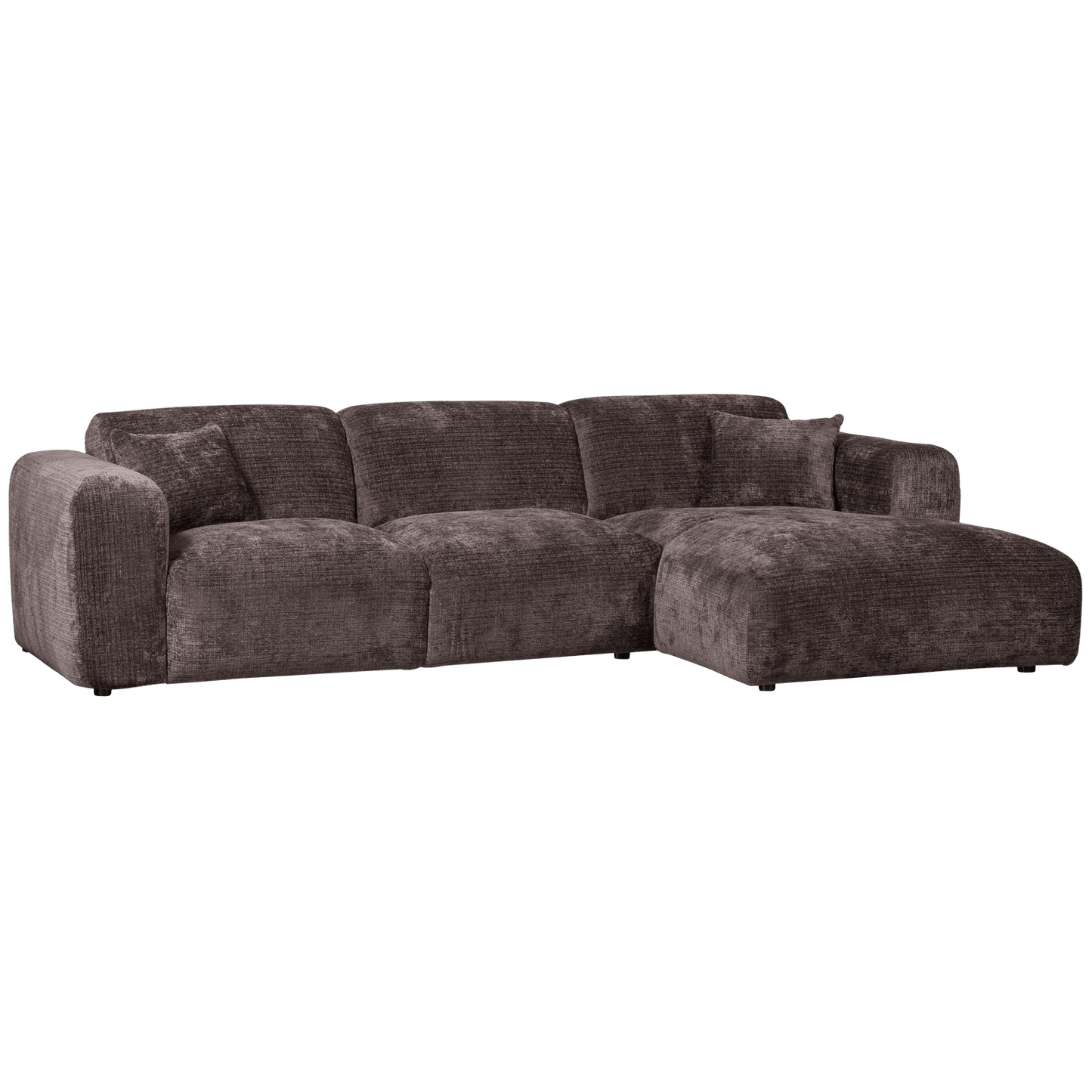 WOOOD Cloud chaise longue rechts geweven chenille warm bruin