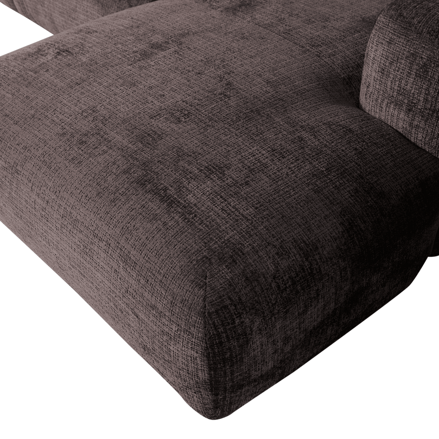 WOOOD Cloud chaise longue rechts geweven chenille warm bruin