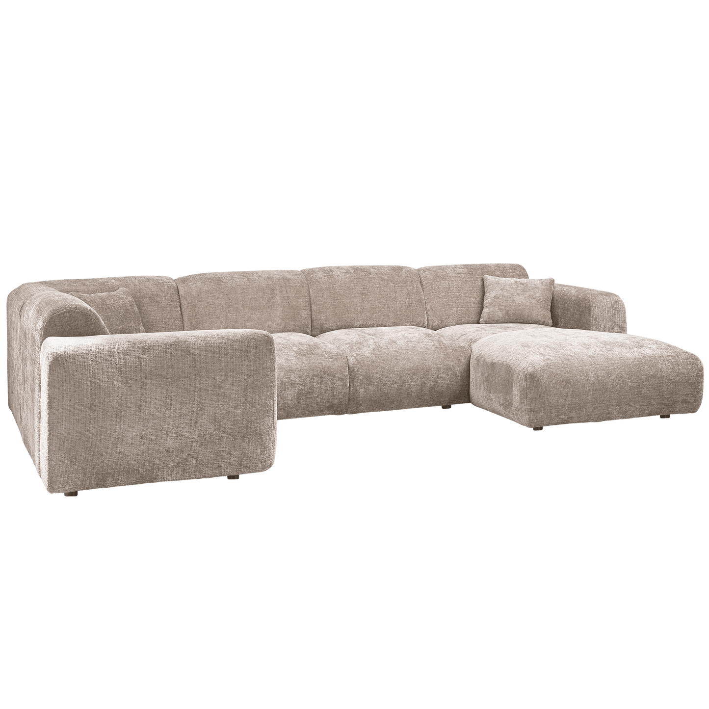 WOOOD Cloud hoekbank links geweven chenille naturel