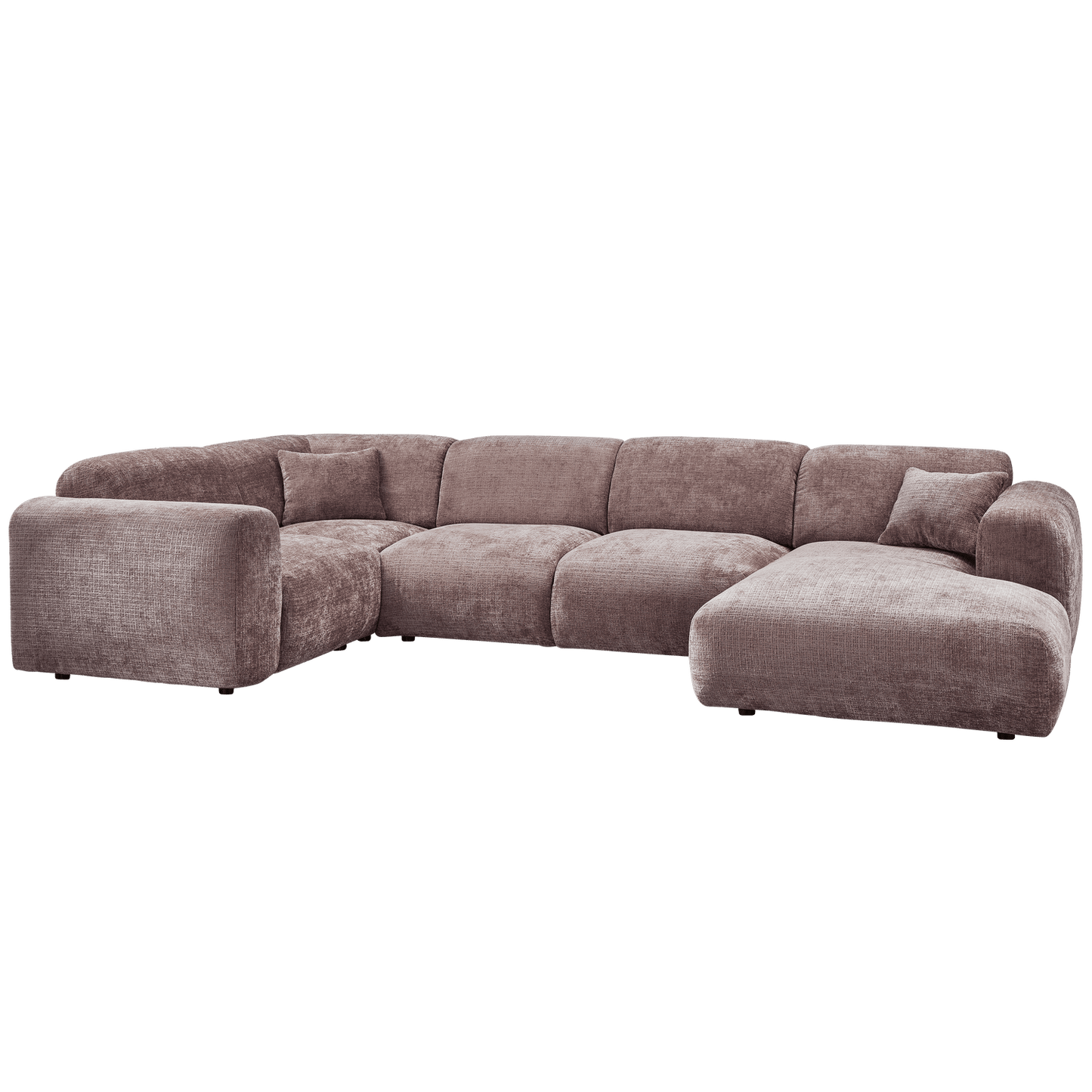 WOOOD Cloud hoekbank links geweven chenille taupe