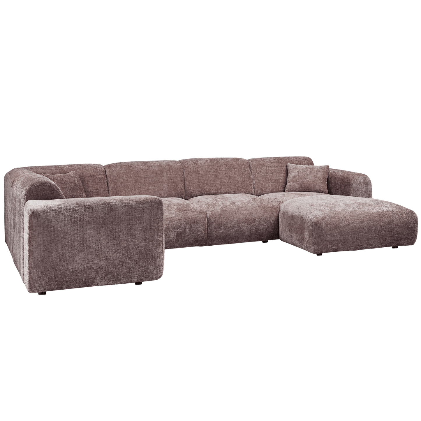 WOOOD Cloud hoekbank links geweven chenille taupe