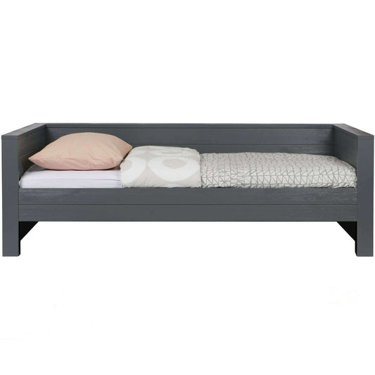 WOOOD Dennis bedbank steel grey (excl lade)