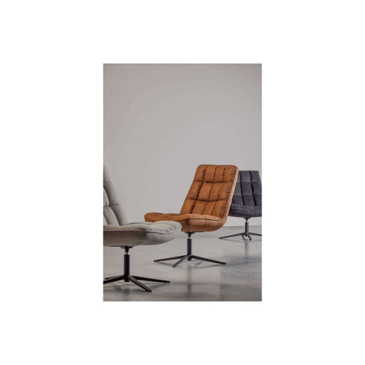 WOOOD Dirkje draaifauteuil cognac