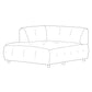 WOOOD Exclusive Louis 1,5-zits chaise longue met arm links chenille leaf groen