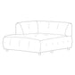 WOOOD Exclusive Louis 1,5-zits chaise longue met arm links chenille mauve paars