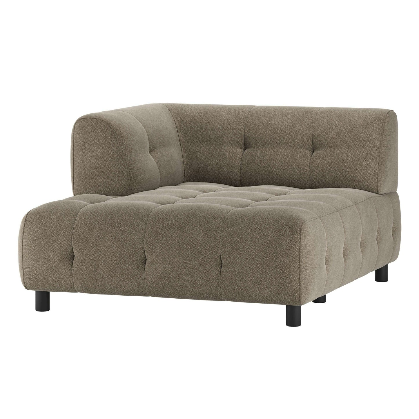 WOOOD Exclusive Louis 1,5-zits chaise longue met arm links geweven sage groen