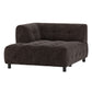 WOOOD Exclusive Louis 1,5-zits chaise longue met arm links platweef coffee bruin