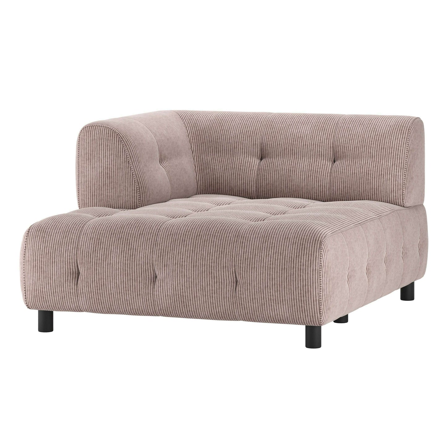 WOOOD Exclusive Louis 1,5-zits chaise longue met arm links rib mauve paars