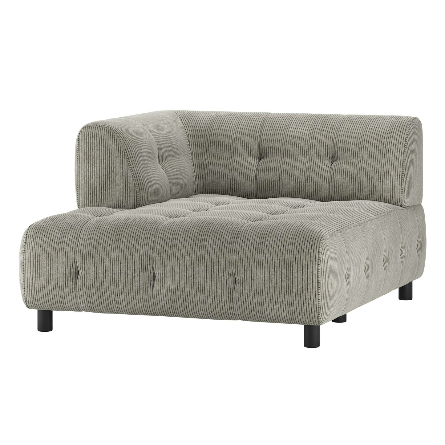 WOOOD Exclusive Louis 1,5-zits chaise longue met arm links rib sage groen