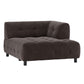 WOOOD Exclusive Louis 1,5-zits chaise longue met arm rechts geweven coffee bruin