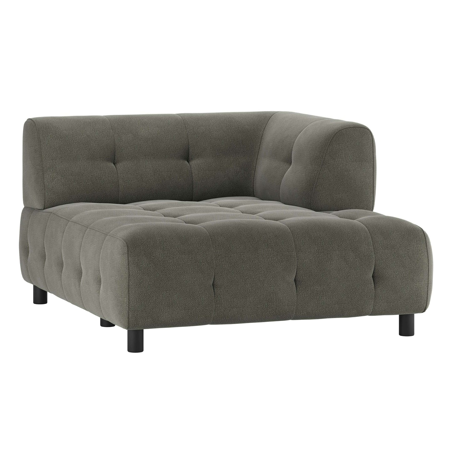 WOOOD Exclusive Louis 1,5-zits chaise longue met arm rechts geweven leaf groen