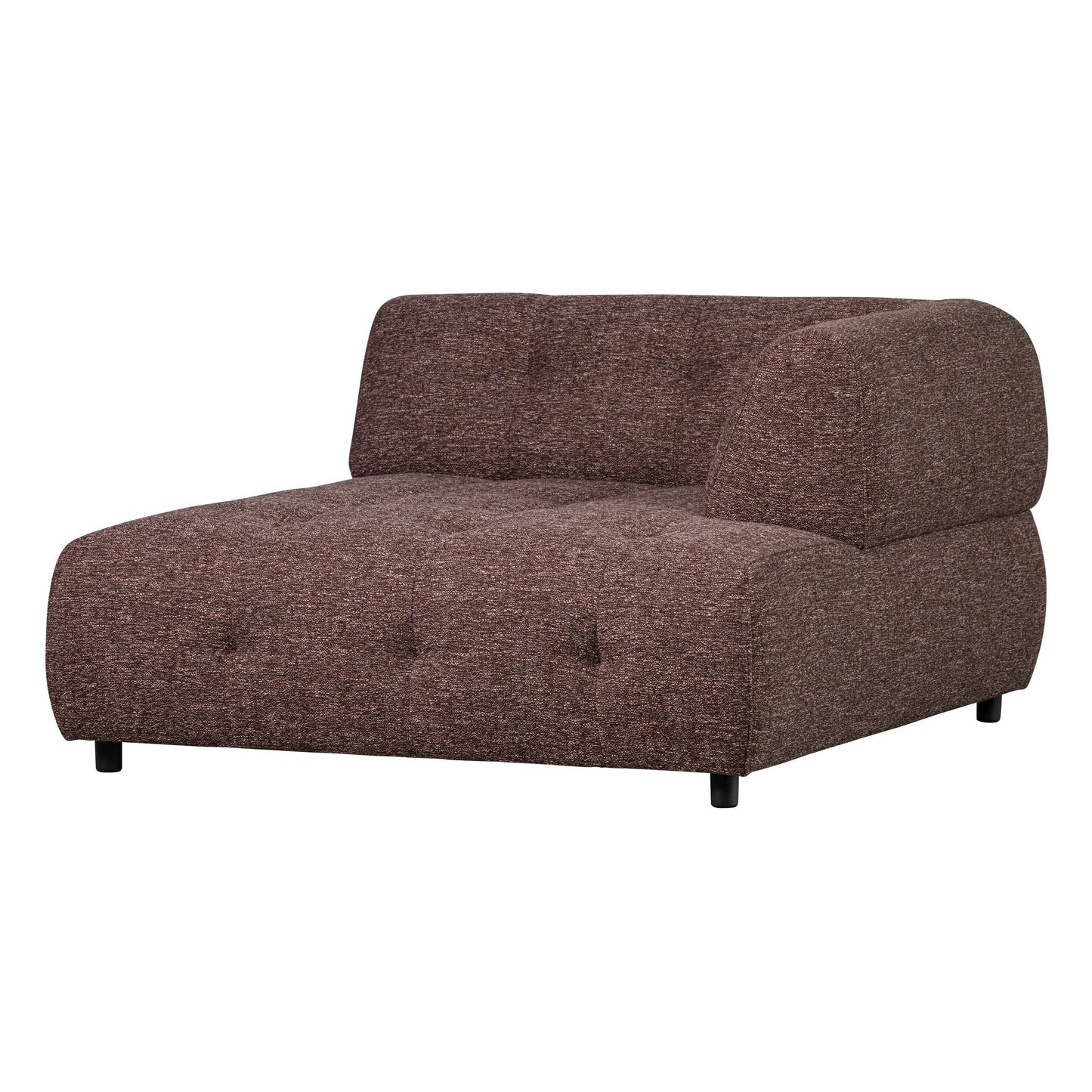 WOOOD Exclusive Louis 1,5-zits chaise longue met arm rechts melange mauve paars