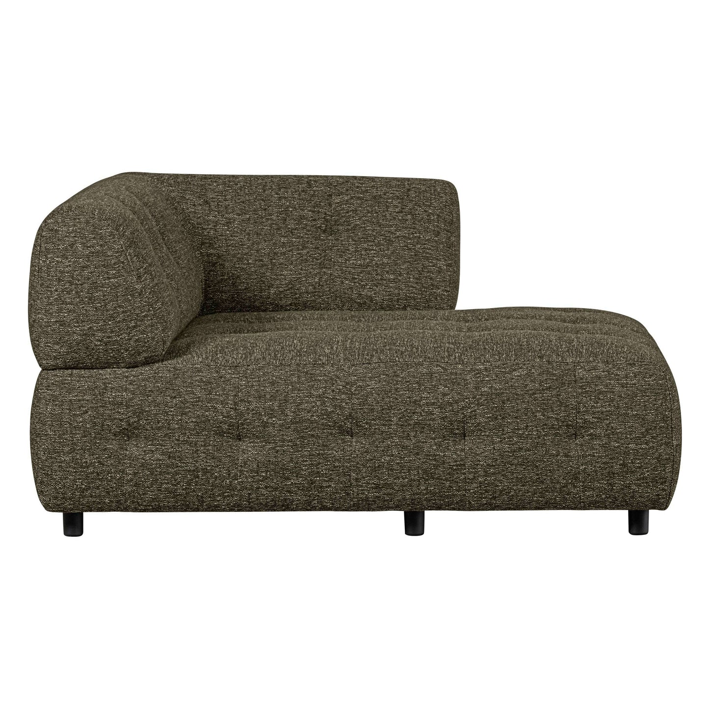 WOOOD Exclusive Louis 1,5-zits chaise longue met arm rechts melange sage leaf groen