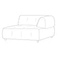 WOOOD Exclusive Louis 1,5-zits chaise longue met arm rechts platweef mauve paars