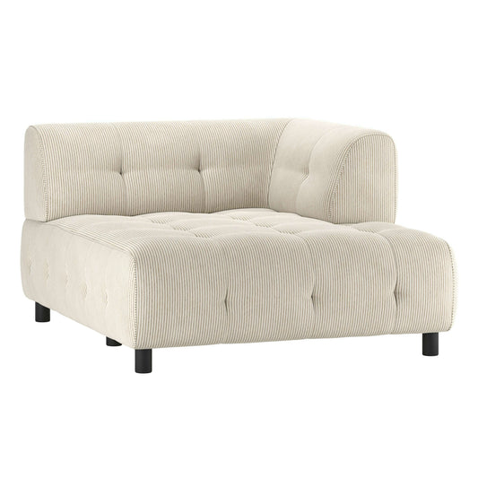 WOOOD Exclusive Louis 1,5-zits chaise longue met arm rechts rib powder