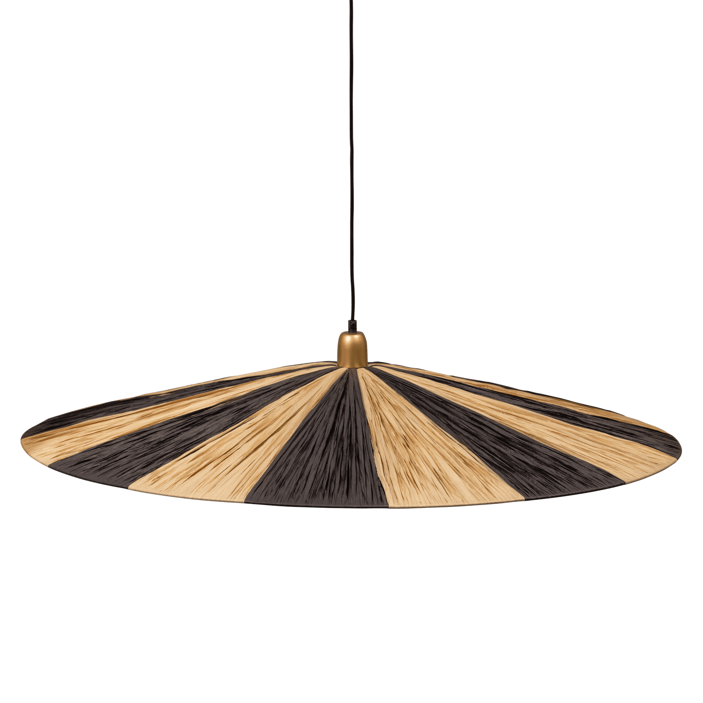 WOOOD Loic hanglamp streep zwart/naturel