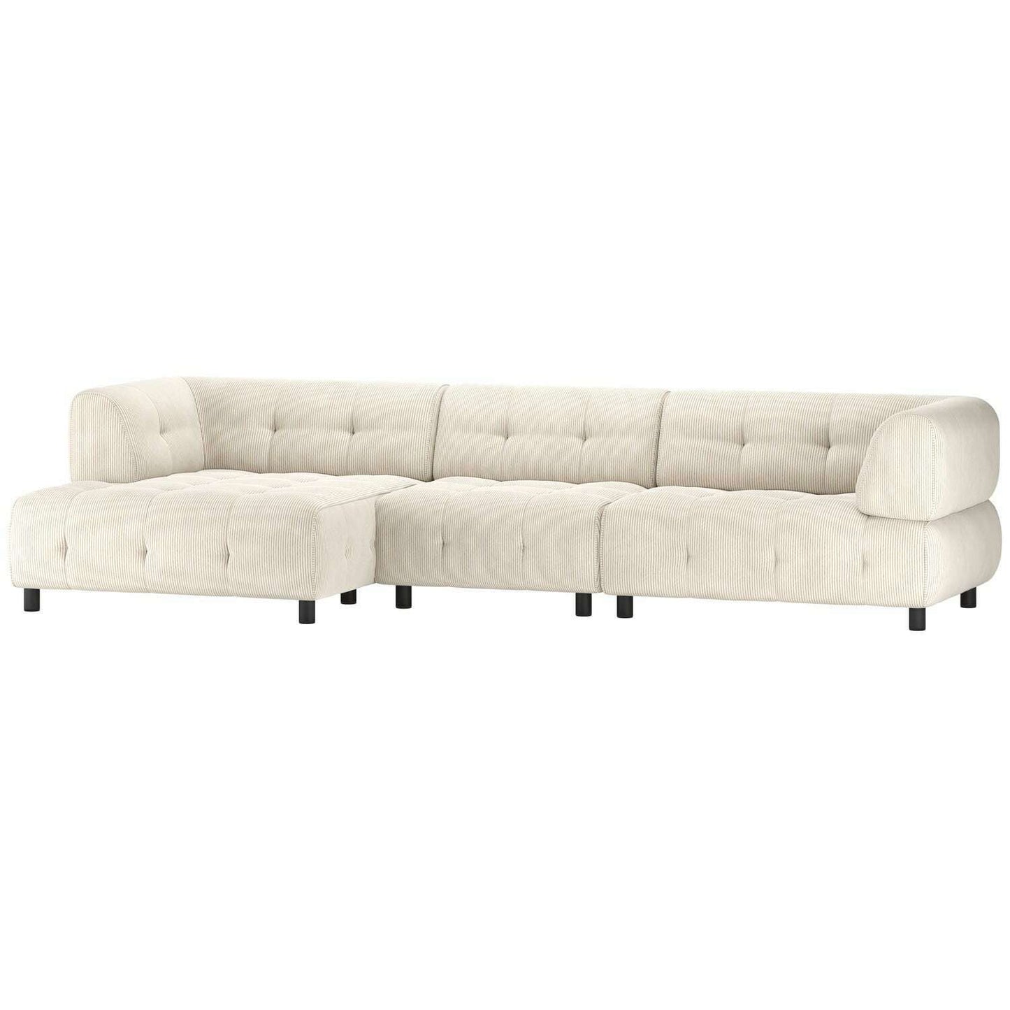 WOOOD Louis chaise longue links ribstof powder