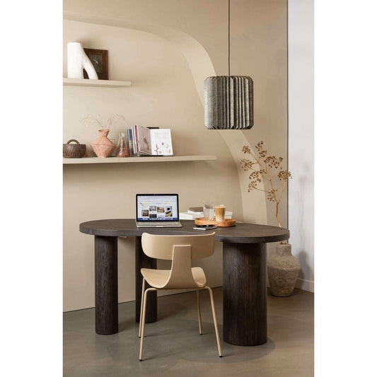 WOOOD Maan organisch sidetable/bureau donkerbruin