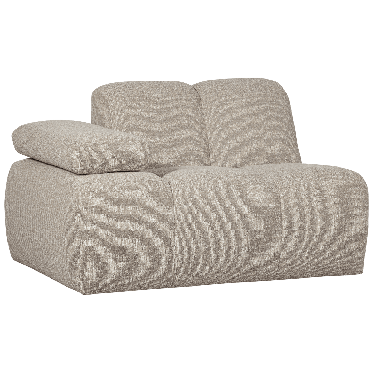 WOOOD Mojo 1-zits met arm links boucle beige melange