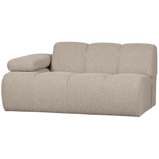 WOOOD Mojo 1.5-zits met arm links boucle beige melange