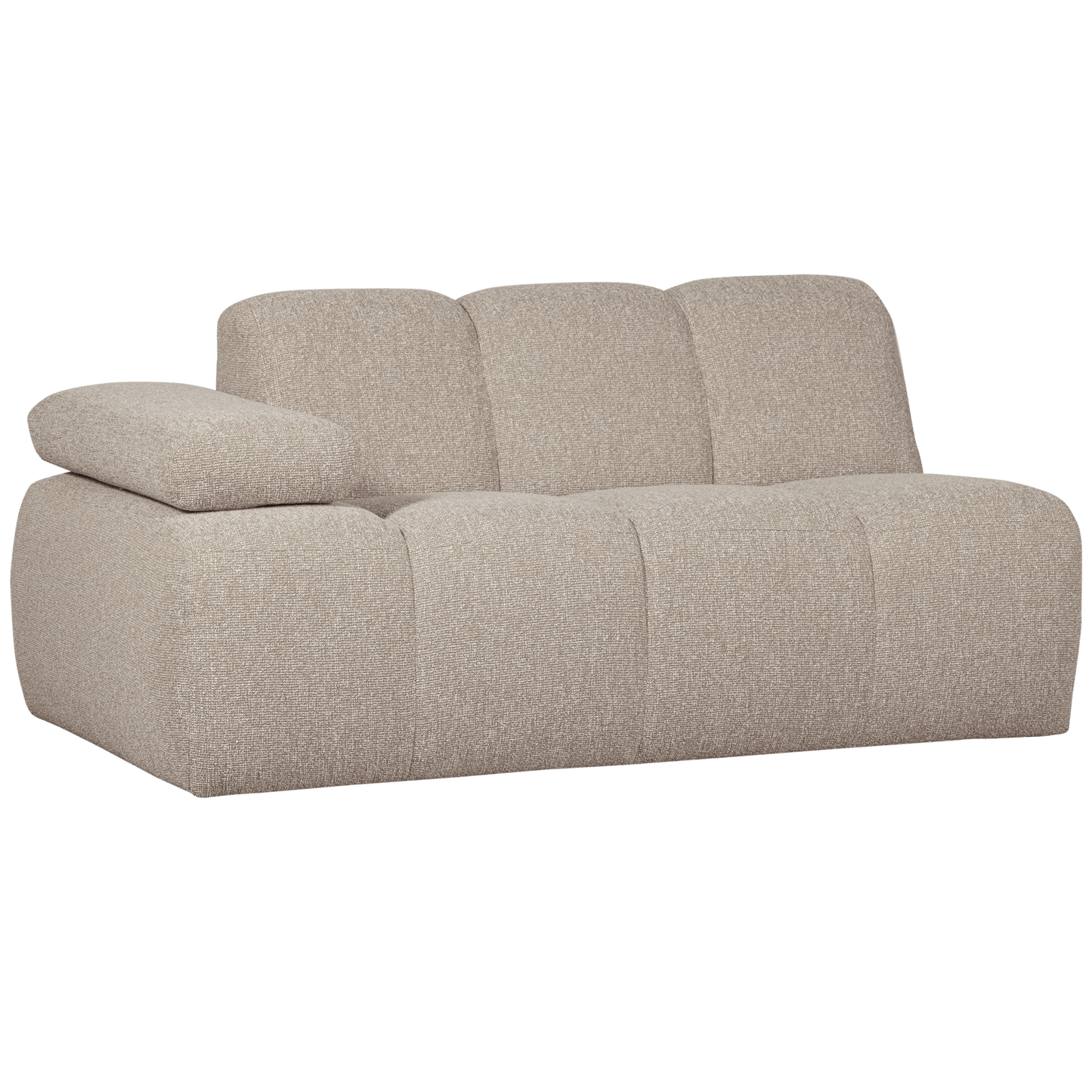 WOOOD Mojo 1.5-zits met arm links boucle beige melange