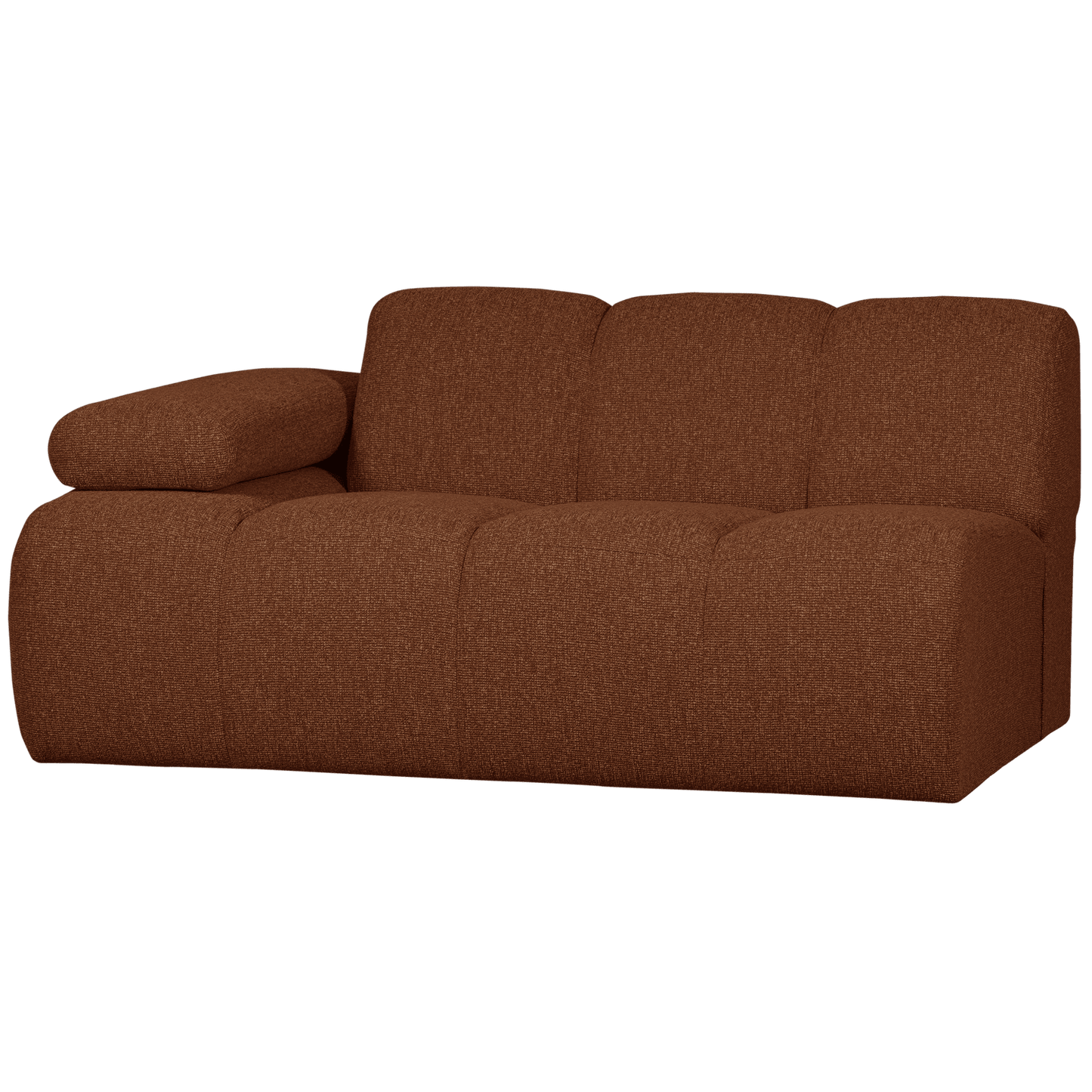 WOOOD Mojo 1.5-zits met arm links boucle roest bruin melange