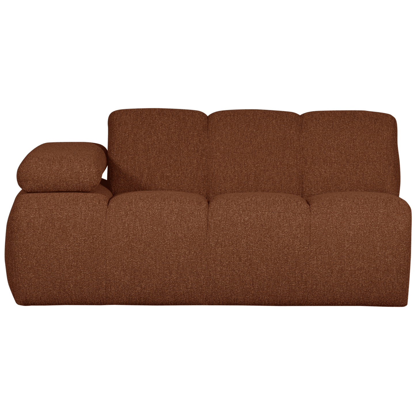 WOOOD Mojo 1.5-zits met arm links boucle roest bruin melange