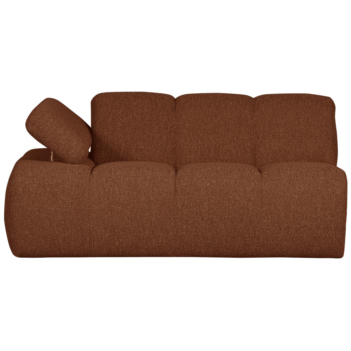 WOOOD Mojo 1.5-zits met arm links boucle roest bruin melange