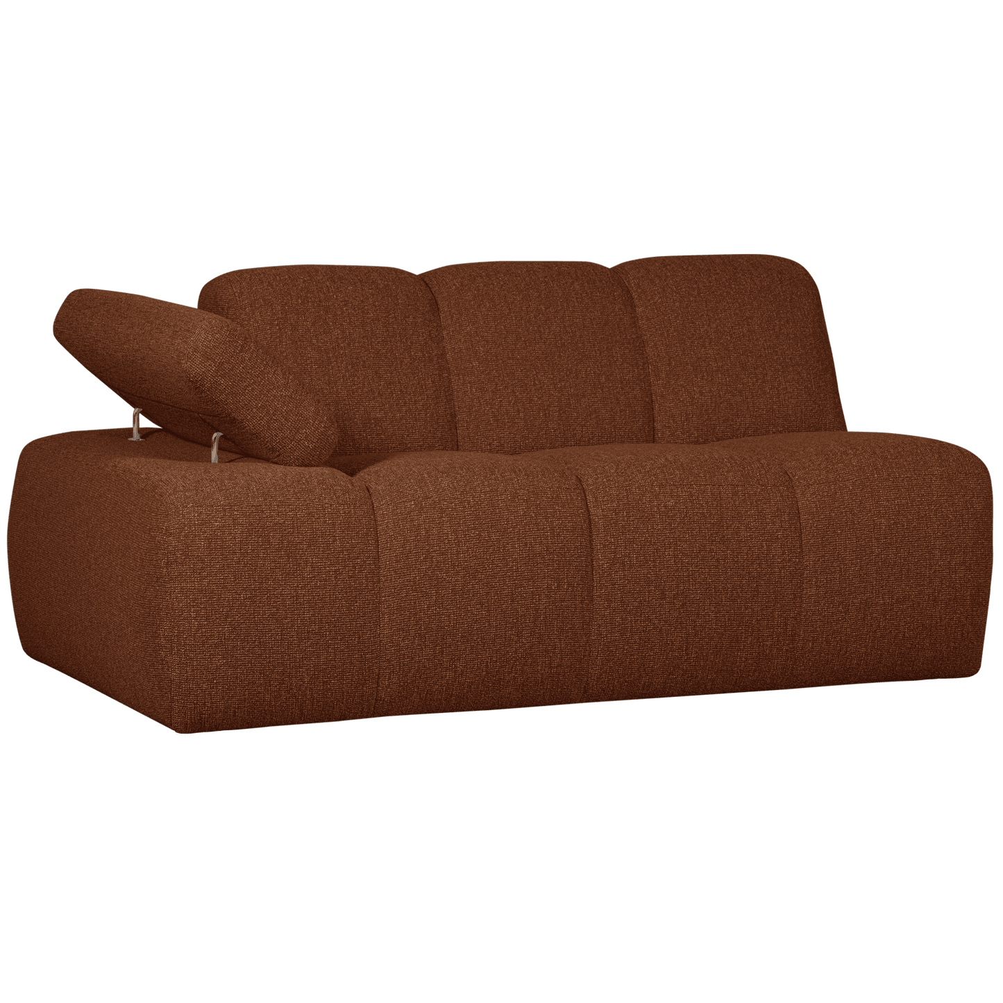 WOOOD Mojo 1.5-zits met arm links boucle roest bruin melange