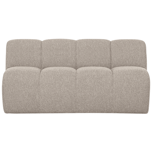 WOOOD Mojo bankje met rugleuning boucle beige melange