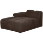 WOOOD Mojo chaise longue element links geweven ribstof bruin