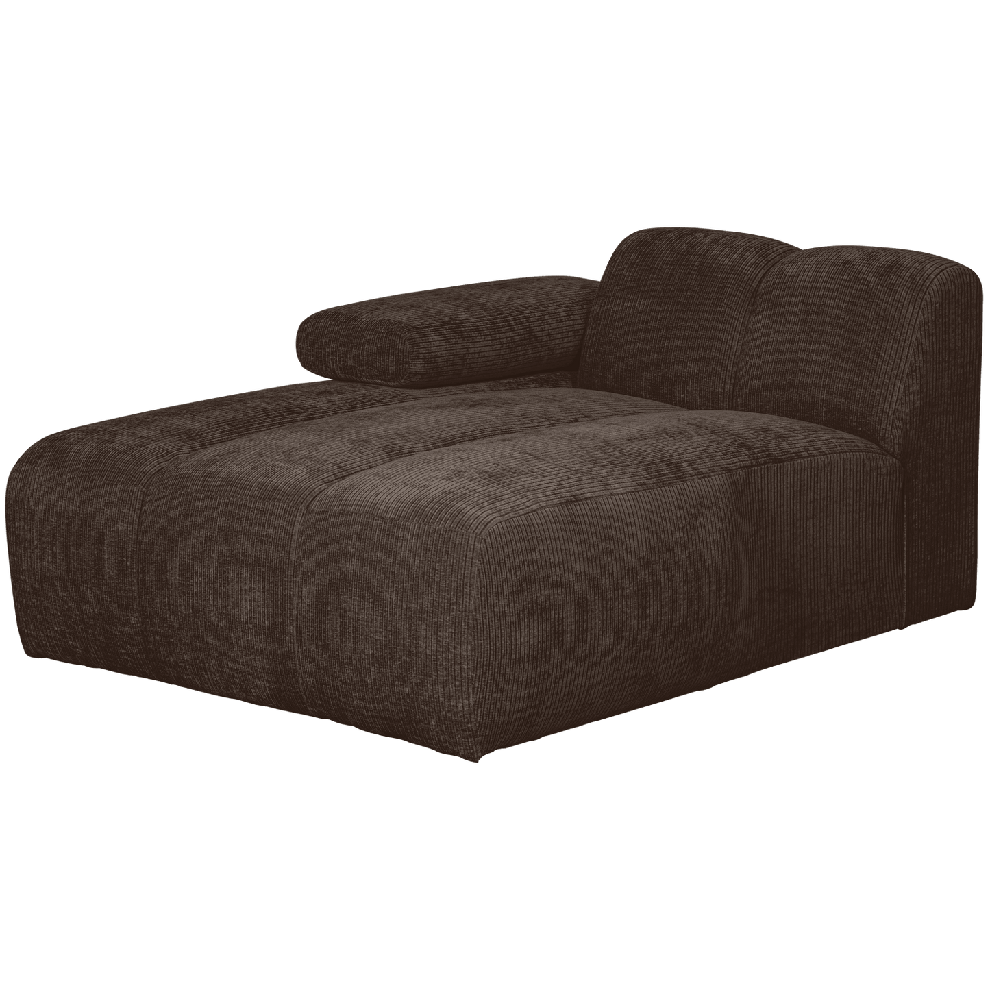 WOOOD Mojo chaise longue element links geweven ribstof bruin