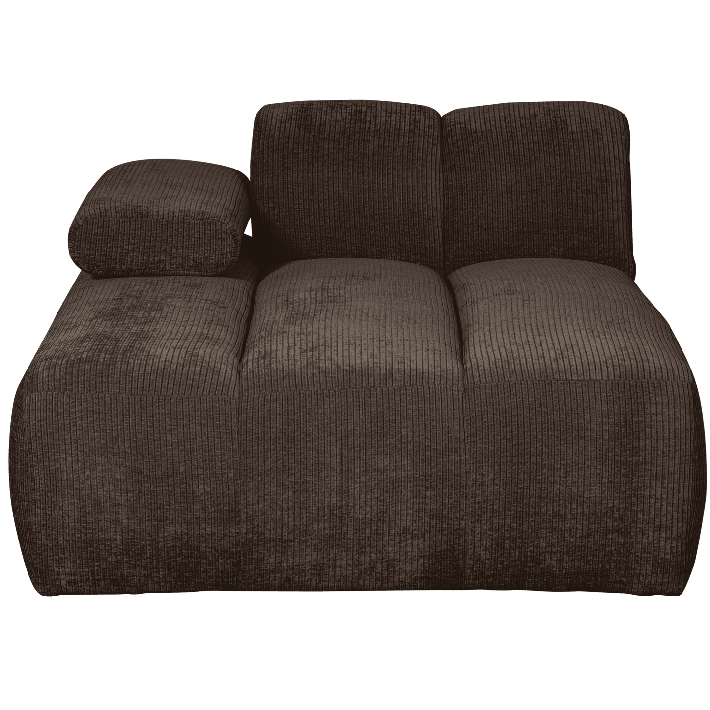 WOOOD Mojo chaise longue element links geweven ribstof bruin